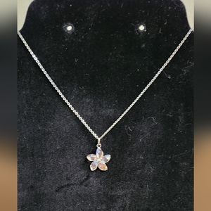 Swarovski Clear Crystal Flower Pendant Necklace